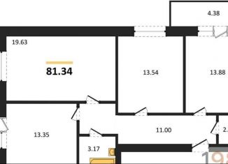 Продам 3-ком. квартиру, 81.3 м2, село Александровка