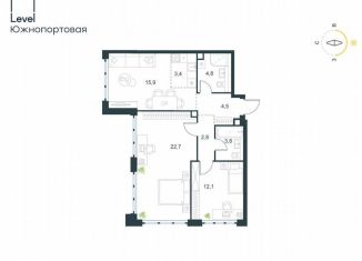 Продажа трехкомнатной квартиры, 71 м2, Москва, жилой комплекс Левел Южнопортовая, 3