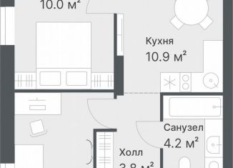 2-комнатная квартира на продажу, 38.2 м2, Тюмень, Кремлёвская улица, 95