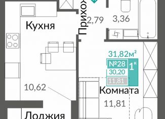 Продается 1-комнатная квартира, 30.2 м2, Симферополь, Киевский район