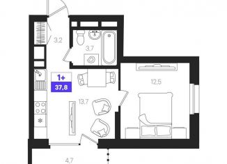 Продается 1-комнатная квартира, 37.8 м2, Екатеринбург, Чкаловский район, улица Патриса Лумумбы, 54