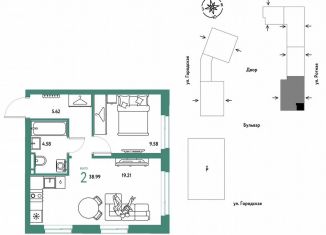 2-комнатная квартира на продажу, 39 м2, Екатеринбург, Ленинский район