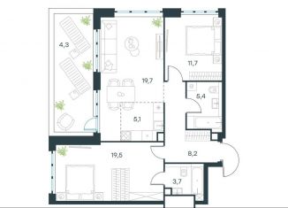 Продается 3-комнатная квартира, 77.6 м2, Москва, ЮВАО, жилой комплекс Левел Южнопортовая, 1