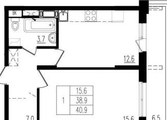 Продаю 1-ком. квартиру, 41 м2, деревня Пирогово, улица Ильинского, 8, ЖК Пироговская Ривьера