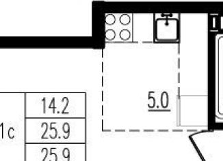 Продажа квартиры студии, 25.8 м2, деревня Пирогово, ЖК Пироговская Ривьера, улица Ильинского, 8