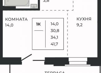 Продается 1-комнатная квартира, 34.1 м2, Алтайский край