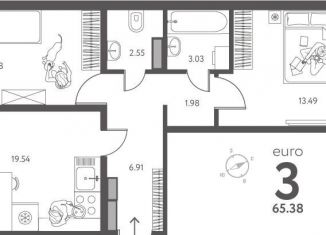 Продается 2-ком. квартира, 65.4 м2, Липецкая область