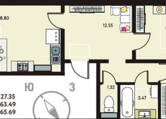 Продается 2-ком. квартира, 65.7 м2, Липецк