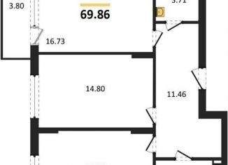 Продается 2-ком. квартира, 69.9 м2, поселок Малое Исаково