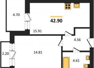 Продается однокомнатная квартира, 42.9 м2, Калининград, Ленинградский район, улица Александра Невского, 194А