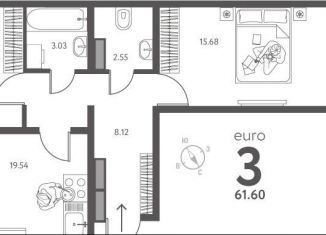 Продаю 2-ком. квартиру, 61.6 м2, Липецк, улица Перова, 2Д