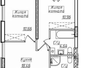 Продам 2-комнатную квартиру, 54.5 м2, Пионерский