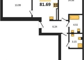 Продам 3-ком. квартиру, 81.7 м2, Калининградская область, улица Александра Невского, 194А