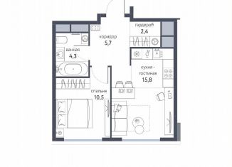 2-ком. квартира на продажу, 38.7 м2, Москва, ЖК Сиреневый парк