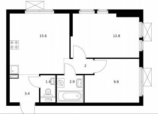 Продам 2-ком. квартиру, 47.5 м2, Котельники