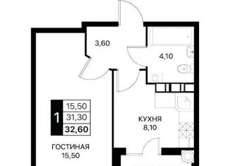 Продам 1-ком. квартиру, 33 м2, Ростов-на-Дону, Берберовская улица, 11с2