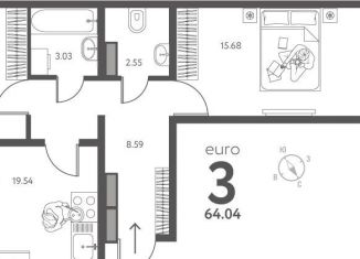 Продается двухкомнатная квартира, 64 м2, Липецк, улица Перова, 2Д