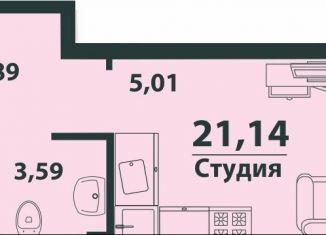 Продажа однокомнатной квартиры, 21.1 м2, Ульяновская область, жилой комплекс Аквамарин-2, 5