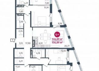 Продам 4-комнатную квартиру, 146.9 м2, Тюменская область, улица Тимофея Кармацкого, 17