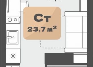 Продается квартира студия, 21.5 м2, Тюмень, Ленинский округ, улица Республики, 204к20