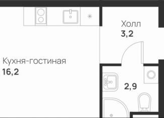 Продам 1-ком. квартиру, 22.8 м2, посёлок Газопровод, посёлок Газопровод, 13с7