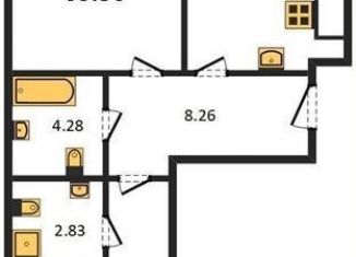 Продам 2-ком. квартиру, 63.5 м2, Калининград, Арсенальная улица