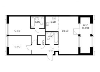 Продаю трехкомнатную квартиру, 85.2 м2, Москва, метро Водный стадион