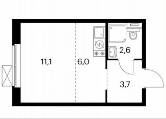 Продается квартира студия, 23.4 м2, Котельники