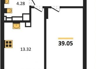 1-ком. квартира на продажу, 39.1 м2, Калининград, Московский район, Батальная улица, 65Б