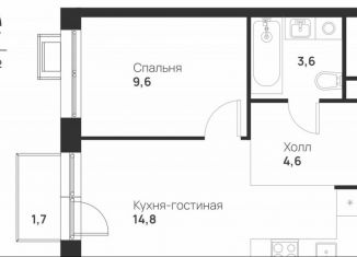 Продам однокомнатную квартиру, 33.1 м2, посёлок Газопровод, посёлок Газопровод, 13с7