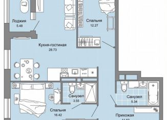 Продам 3-ком. квартиру, 82 м2, Киров, улица Дмитрия Козулева, 1