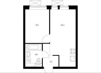 Продам 1-комнатную квартиру, 31.9 м2, Москва, ЖК Матвеевский Парк, Очаковское шоссе, 5к4