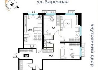 Продам 3-ком. квартиру, 97.7 м2, Москва