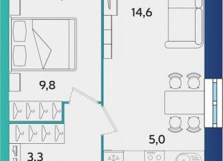 Продажа 2-ком. квартиры, 44.2 м2, Удмуртия, улица Архитектора П.П. Берша, 44