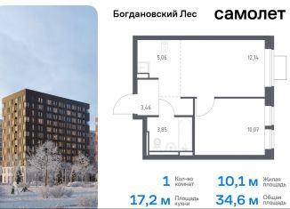 Продается однокомнатная квартира, 34.6 м2, Ленинский городской округ, жилой комплекс Богдановский Лес, 7.2