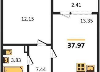 Продам однокомнатную квартиру, 38 м2, Воронеж, Коминтерновский район, бульвар Победы, 12Б