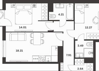 Продажа 2-ком. квартиры, 64.7 м2, Тула, Центральный территориальный округ