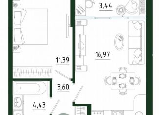 Продается 1-комнатная квартира, 39.8 м2, Тула, Привокзальный территориальный округ