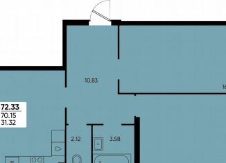 Продаю 2-комнатную квартиру, 72.3 м2, Краснодар, микрорайон Достояние