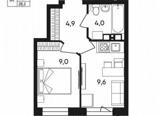 Продается однокомнатная квартира, 28.2 м2, Пермь, Белозёрская улица, 30А