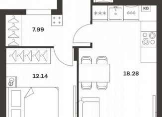 Продам однокомнатную квартиру, 45.2 м2, Тула, Центральный территориальный округ