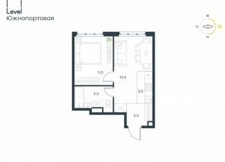 Продается 2-ком. квартира, 36.6 м2, Москва, жилой комплекс Левел Южнопортовая, 14, метро Дубровка