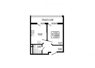 Продажа 1-комнатной квартиры, 34.1 м2, село Небуг