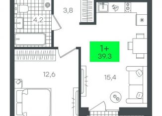 Продам 1-комнатную квартиру, 39.4 м2, Тюмень, улица Василия Малкова, 17