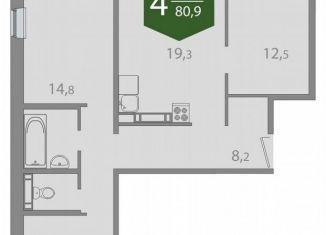 Продаю 4-комнатную квартиру, 80.9 м2, Томская область