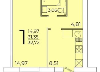 1-комнатная квартира на продажу, 32.7 м2, Архангельская область, улица Торцева, 41