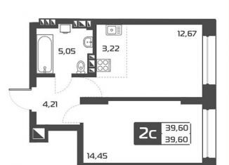 Продается двухкомнатная квартира, 39.6 м2, Новосибирск, Октябрьский район