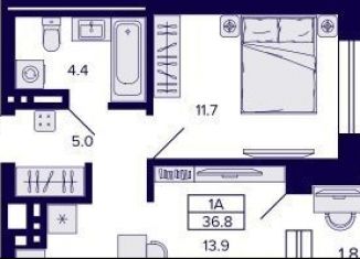 Продается однокомнатная квартира, 36.8 м2, Новосибирск, Кировский район