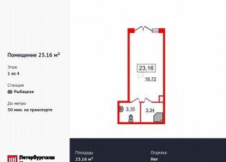 Продажа помещения свободного назначения, 23.16 м2, Санкт-Петербург, Колпинское шоссе, 125