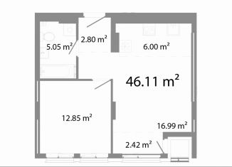 Продаю 2-ком. квартиру, 46.1 м2, Челябинск